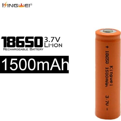 KingWei Real Capacity Orange 1500mah 18650 Lithium Rechargeable Battery 3.7v Li-ion Batterie For Torch Flashlight