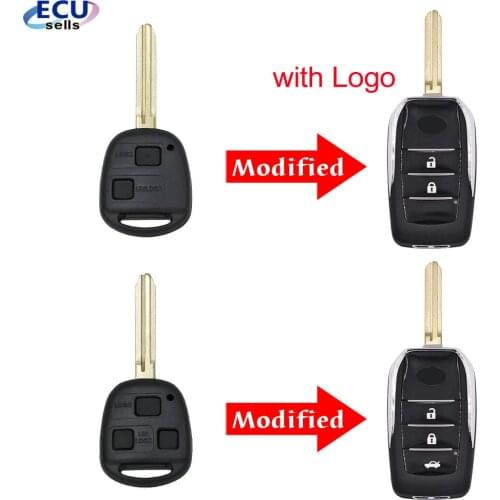 Modified Flip Remote Key Shell 2B/3B For Toyota Prado Tarago Camry Corolla Key Shell Blank TOY43 Blade