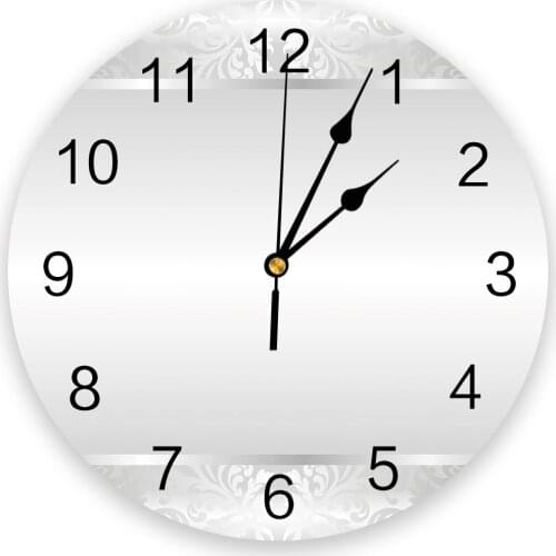 Silver Plant Flower 3D Wall Clock Modern Design Living Room Decoration Kitchen Clock Art Wall Watch Home Decor