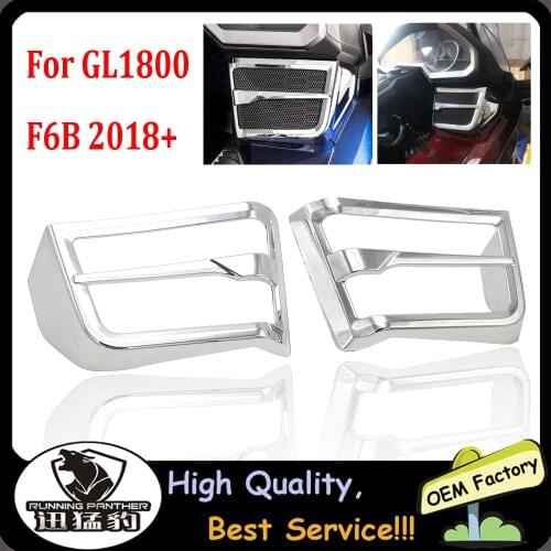 For Honda Gold Wing 1800 F6B GL1800 2018 2019 2020 Motorcycle Front Chrome-Plated Speaker Grille Cover