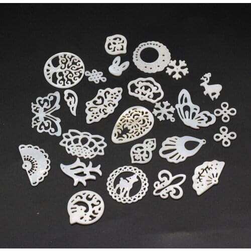 Wholesale Natural Freshwater White Shell Pendants of Various Shapes Beads for Jewelry Making Bracelet DIY Necklace Accessories