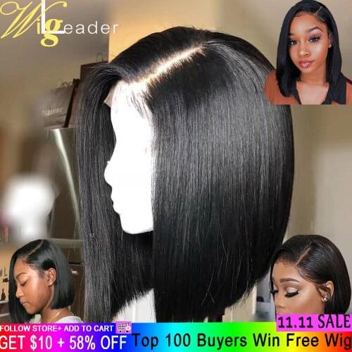 Wigleader Summber Short Bob Cut Preplucked Human Hair Lace Front Wigs 150% Glueless Lace Frontal Wigs side/middle Bob Hair Wigs