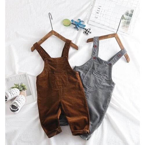 Children Suspender Trousers Korean Cotton Baby Boys Girls Overalls 1-4 Years Baby Corduroy Rompers Grils Jumpsuit Infant Clothes