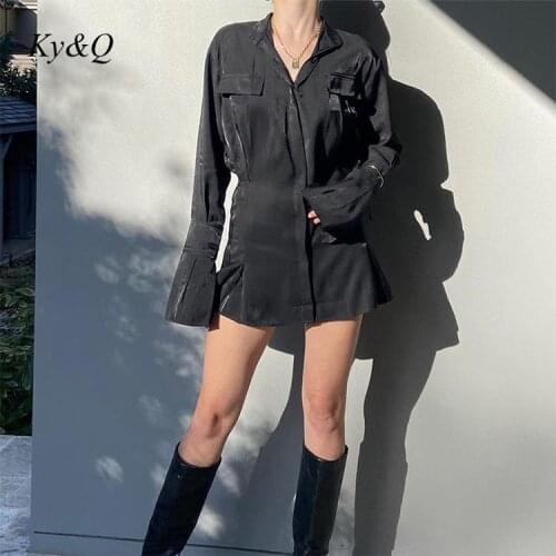 Casual Sexy Shirt Dresses Long Sleeve Women Clothing Button Elegant Turn-Down Collar Lady Mini Party Dress 2020 Vestidos