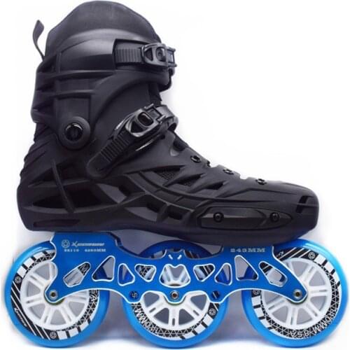 3X110mm Adults Inline Speed Skates for 110mm Max Wheel Racing Skating Shoes with ILQ-9 Bearing CNC Alloy 7075 Skate Frame Base