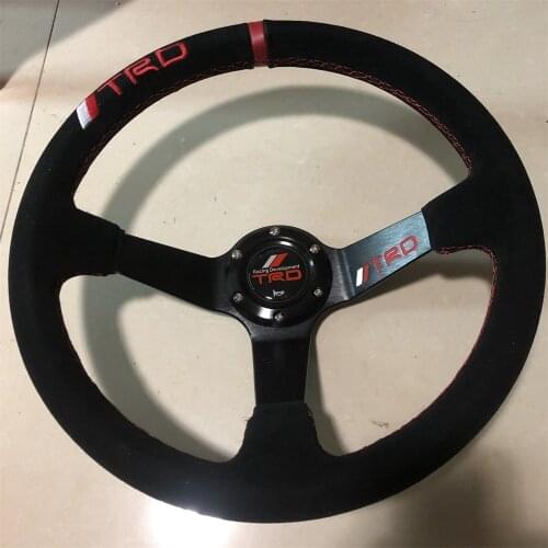 Steering Wheel 14inch Genuine Leather Velvety Skin Volante Voiture TRDI PC Burrency BMW VW AUDI BENZ HONDA TOYOTA