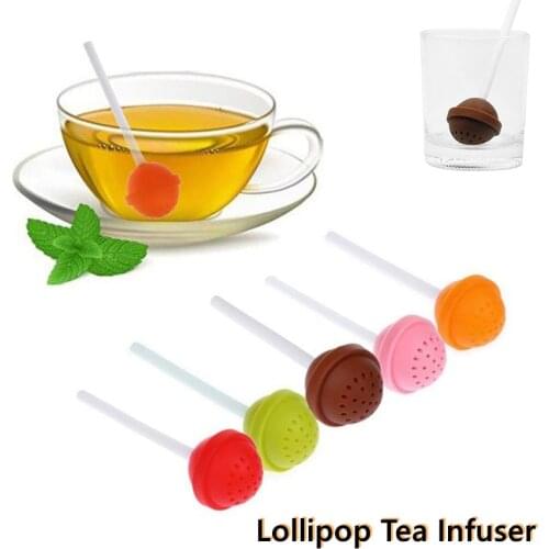 Silicone Lollipop Shape Silicon Sweet Tea Infuser Candy Lollipop Loose Leaf Mug Strainer Cup For Tea Coffee Drinkware
