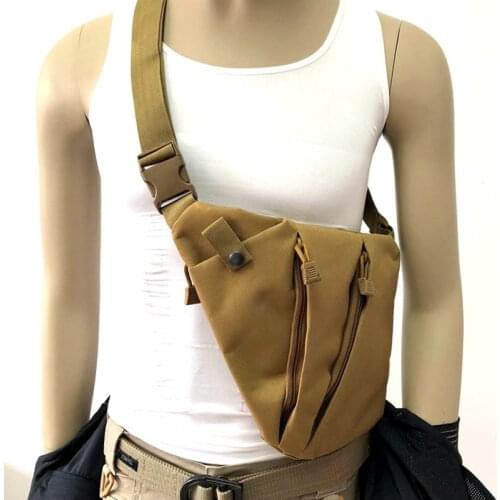 Concealed Tactical Storage Gun Carry Bag Pistol Holster Men Right/Left Shoulder Bag Anti-theft Package Hunting Cycling Chest Bag