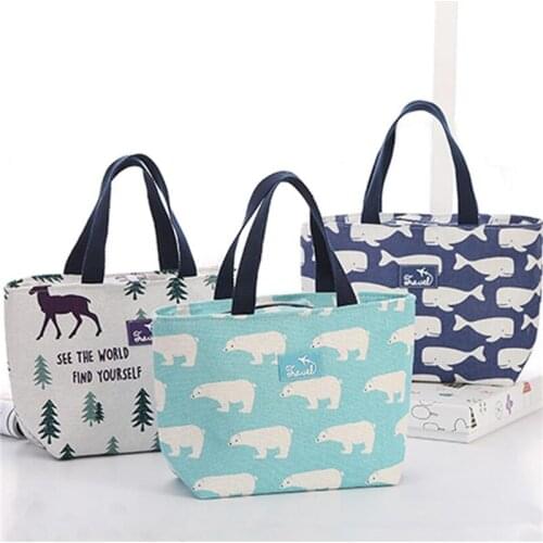 Lunch Bag For Women Funny Cartoon Kids Bento Cooler Bags Thermal Breakfast Food Box Portable Picnic Travel