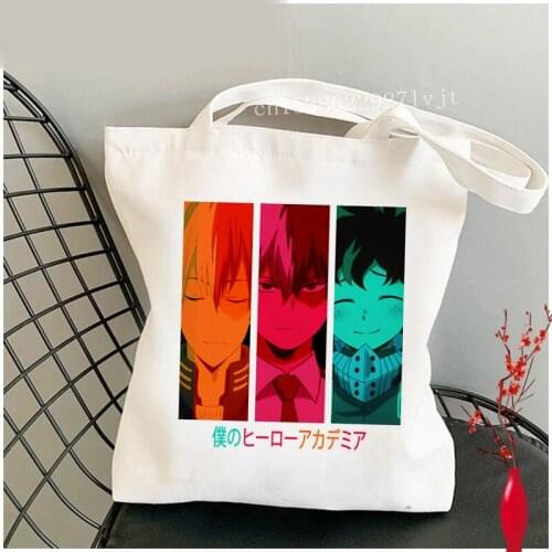 My Hero Academia shopping bag grocery handbag recycle bag canvas cotton bag boodschappentas tote sac tissu