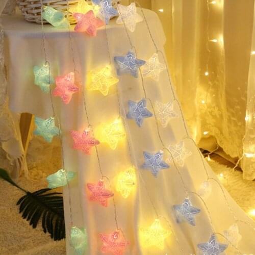 7cm Five-pointed Star 5m 20 led string Fairy light holiday garland Led christmas lights indoor home outdoor wedding decor lamp