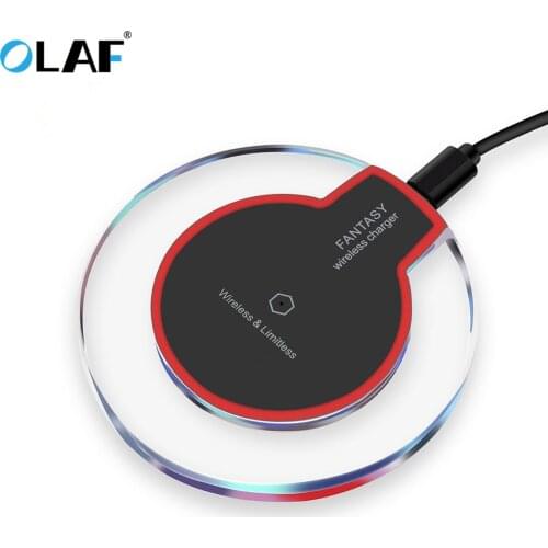 LED Wireless Charger For iphone 11 7 Plus Wireless Charging Adapter For Samsung S9 S9 Ultra Thin Qi Wireless Charger Receiver