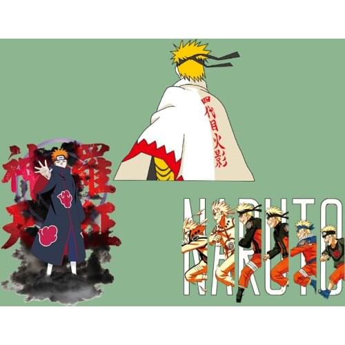 Fine Iron On Transfer Patch Anime Naruto Iron On Patches Hot Transfer Vinyl Badges DIY Stripes Clothes Thermal Press Stickers