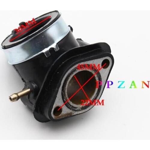 30mm/22mm Intake Manifold Pipe For 110cc 125cc 150cc GY6 Moped Scooter ATV Go Kart