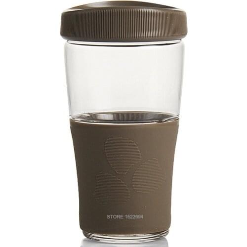 Reinforced Cup Heat Insulated Teacups Coffee Cup 500ML with Silicon Protect Leakproof Sport Camping Travel Cup Option Colors