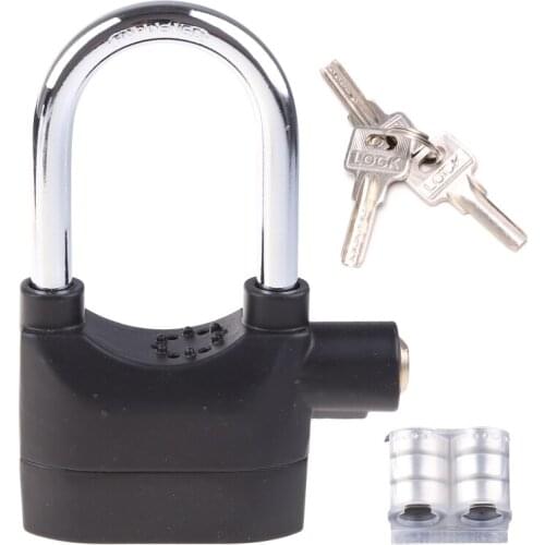 Waterproof Siren Alarm Padlock Alarm Lock for Motorcycle Long Beam Bike Bicycle 62KF
