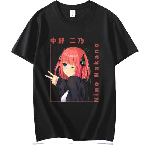 2021 Hot Anime Nino Nakano T Shirt The Quintessential Quintuplets Women Fashion T-shirt Graphic Hip Hop Top Tees Kawaii Clothing