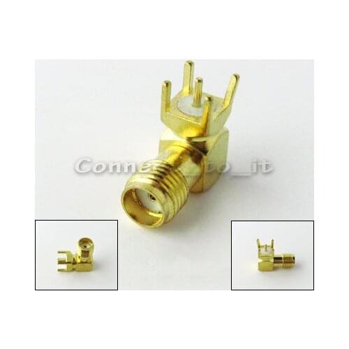 10 pieces/lot) SMA female Jack right angle PCB mount thru hole coaxial connector with tracking NO