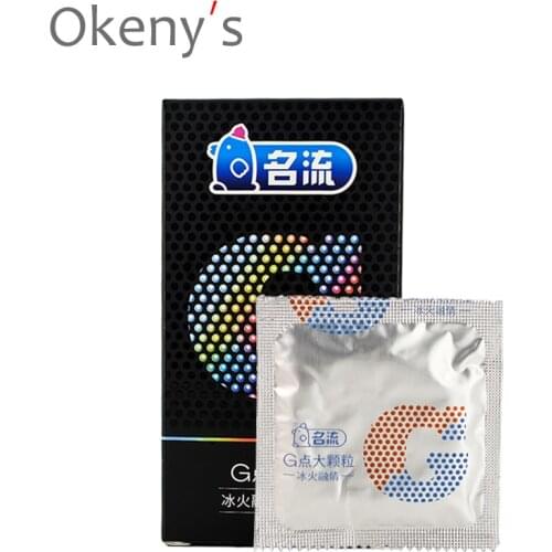 10pcs Ice Feeling G Spot Condoms Men Delay Ejaculation Male Big Particle G-point Penis Sleeve Adult Products Safe Contraception