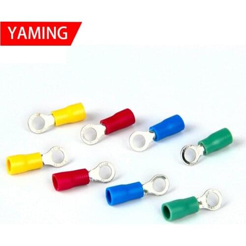 1000pcs Splice RV1.25-3/3.5M/4/5/6S/8/10/12 Circular Cold-pressed Wiring Connector Pre-insulated Ring Wire Terminal