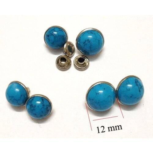 12mm Blue Turquoise Rivets Studs Decorations Findings 1000 sets/lot