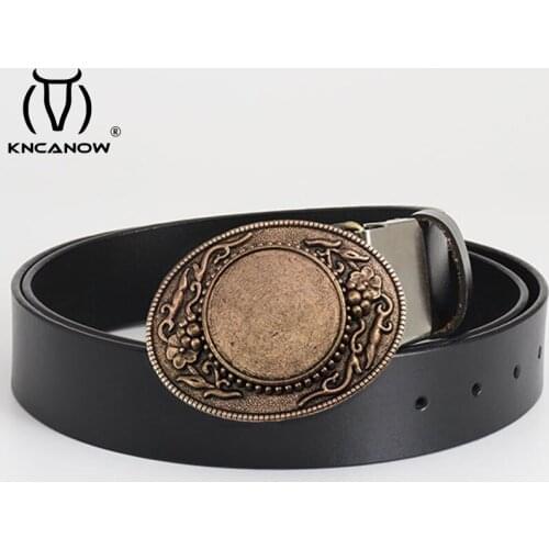 3.8cm Native Western Vintage Belt Diy Round Shape Blank Buckle Folk-custom Casual Cowboy Gothic Ornaments Men Пряжка Для Ремня