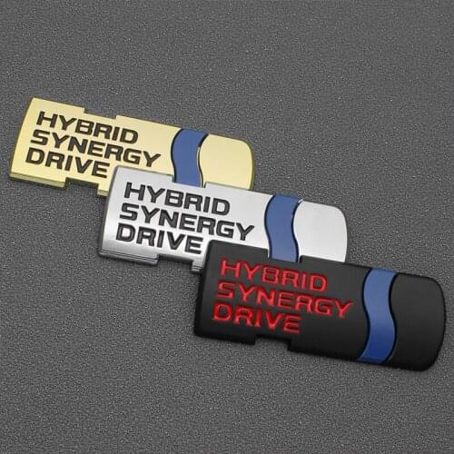 3D Metal Car Sticker HYBRID Synergy Drive Emblem Badge Decoration Decal For Toyota Prius Camry Crown Auris Rav4s Car Styling
