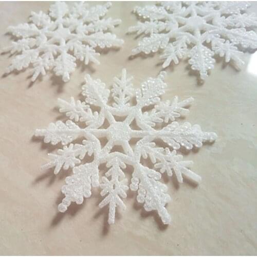 48pcs 7.5cm Fake Snowflake Christmas Tree Ornament Children Birthday Party Supplies Decorations Instant Snow For Frozen Party