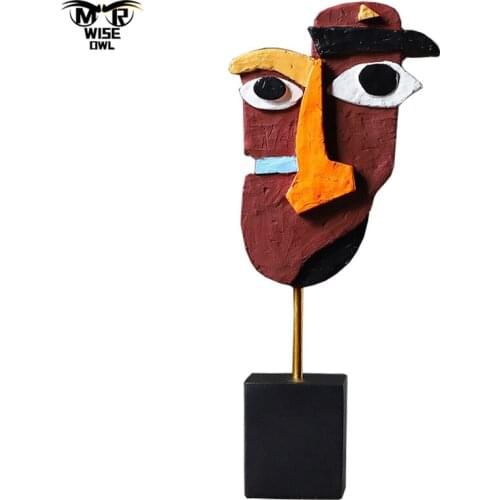 Abstract Face Craft Bookshelf Office Decoration Accessories Modern Art Living Room Home Decor Interior Desktop Carving Ornament
