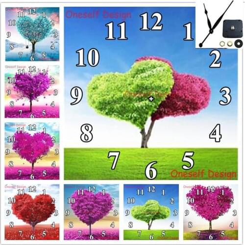 5d diamond painting Mechanical clock heart tree 5d diamond embroidery full clock diamond mosaic sale decortion home wall sticker