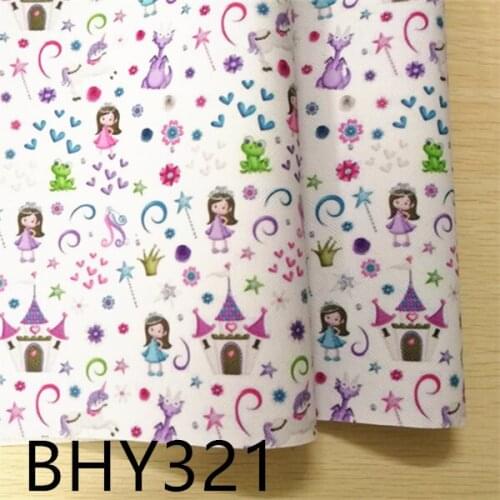 Free shipping 7.6*12inch cartoon line print synthetic leather fabric for DIY accessories BHY321