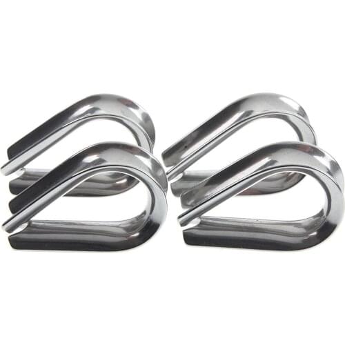 BMBY 4 x Stainless Steel - 3mm Wire rope loop Rope Thimbles