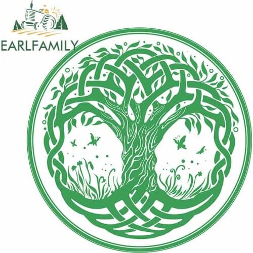 EARLFAMILY 13cm x 13cm for Celtic Symbols Mythologian Car Stickers Occlusion Scratch Scratch-Proof Decal Windows Bumper Graphics