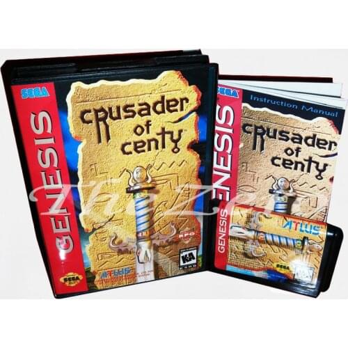 Memory Card Crusader Of Centy With Box and Manual Book for 16 bit Sega Megadrive Video Game Card MD for Genesis mortal