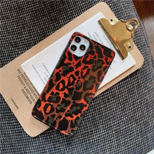 Leopard print brown case for iphone 12 Pro Max 11 11ProMax XR X XS Max 7 8 Plus SE 12 Mini phone cases soft silicone back cover