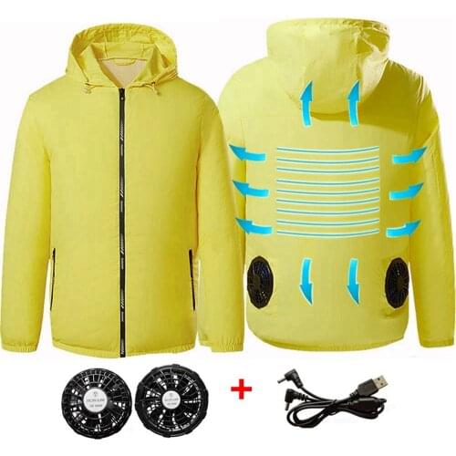 Summer Sport Fan Air Condition Cool Man Woman Travel Ultralight Brand Outdoor Vest Clothes Jacket Sun Windbreaker Fishing Worker