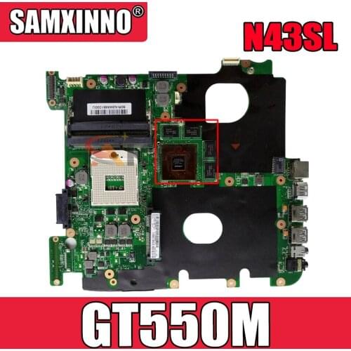 Akemy N43SL Laptop motherboard for ASUS N43SM N43SN N43SL N43S original mainboard 100%Test GT550M