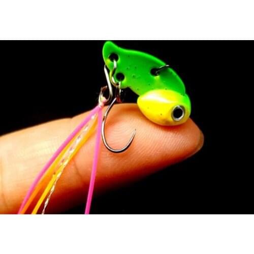 1pcs Metal Mini Vib 3g 6g Rainbow Feather Fishing Lure Pin Crank Bait Vibration Spinner Sinking Bait Fishing Pesca Tackle