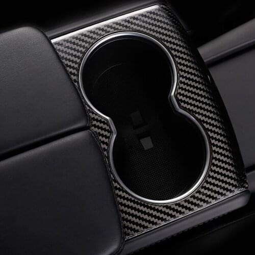 My Good Car Real carbon fiber water cup holder decorative sequins modification for Tesla Model S X Car accessories