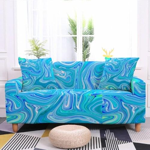 Marble Elastic Sofa Cover for Living Room Universal Chair Slipcovers Sectional Couch Cover L shape Armchair Cover 1/2/3/4 Seat