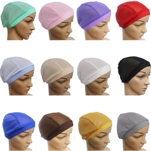 HaleyChan Muslim Mesh Bottoming Cap Muslim Fashion Islamic Clothing Latest Turban for Women Turban Hijab Underscarf Caps