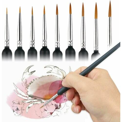9pcs/set Miniature Paint Brush Set Fine Detail Art Nail Oil Painting Pen SSwell