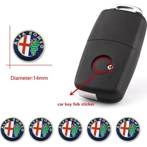 5Pcs Car Emblem Logo Key Sticker Accessories For Alfa Romeo 159 Giulietta 147 Mito Giulia 156 166 GT Stelvio Tonale 4C 8C Disco