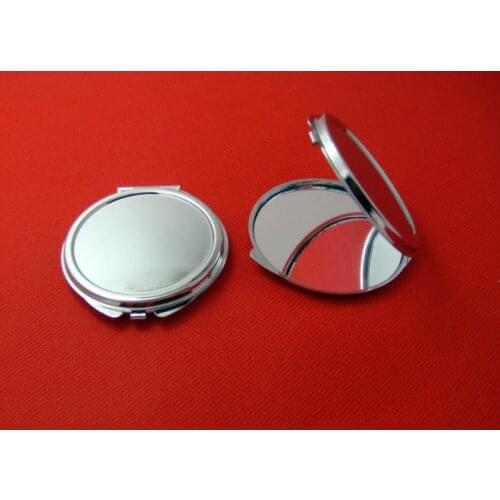 Wholesale 100pcs 60MM Blank Compact Mirror DIY Portable Metal cosmetic mirror Silver -Fedex &DHLFree Shipping