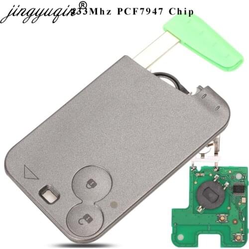 Jingyuqin 5pcs /lot Keyless Smart Card Remote Key for Renault Laguna Espace PCF7947 Chip 433Mhz 2 Buttons Smart Fob