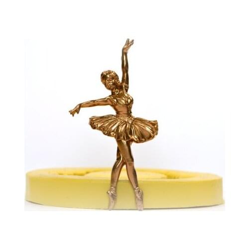 PRZY Silica Gel Silicone Mold Fondant Molds Ballerina in Motion Silicone Rubber Flexible Food Safe Mold for Cake Decorations 001
