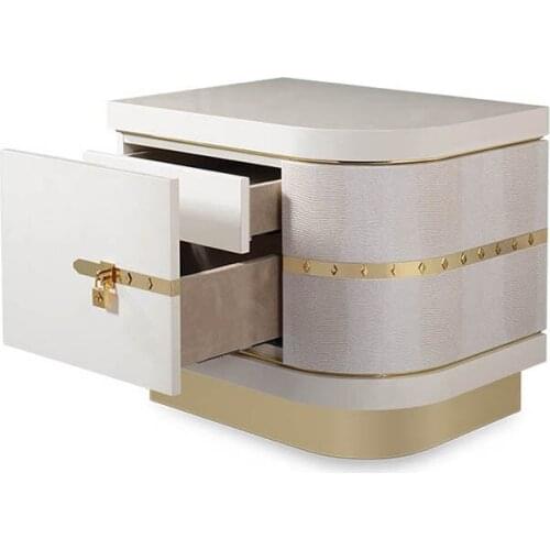 Modern bed room furniture bedroom set container Italy design luxury bedroom night stand bedside table