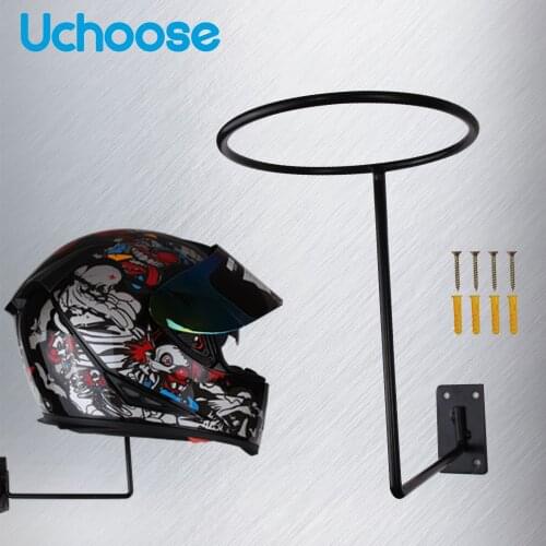 Steel Motorcycle Accessories Helmet Holder Hanger Rack Wall Mounted Hook for Coats Hats Caps Helmet Rack Black