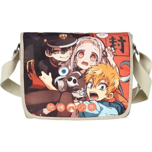 Toilet-Bound Hanako-kun Anime Crossbody Bags for Women Cartoon Shoulder Bag Canvas School Bags Boys Bookbag Kawaii Messenger Bag