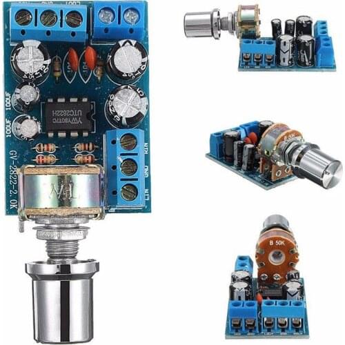 TDA2822 TDA2822M Mini 2.0 Channel 2x1W Stereo o Power Amplifier Board DC 5V 12V CAR Volume Control Potentiometer Module